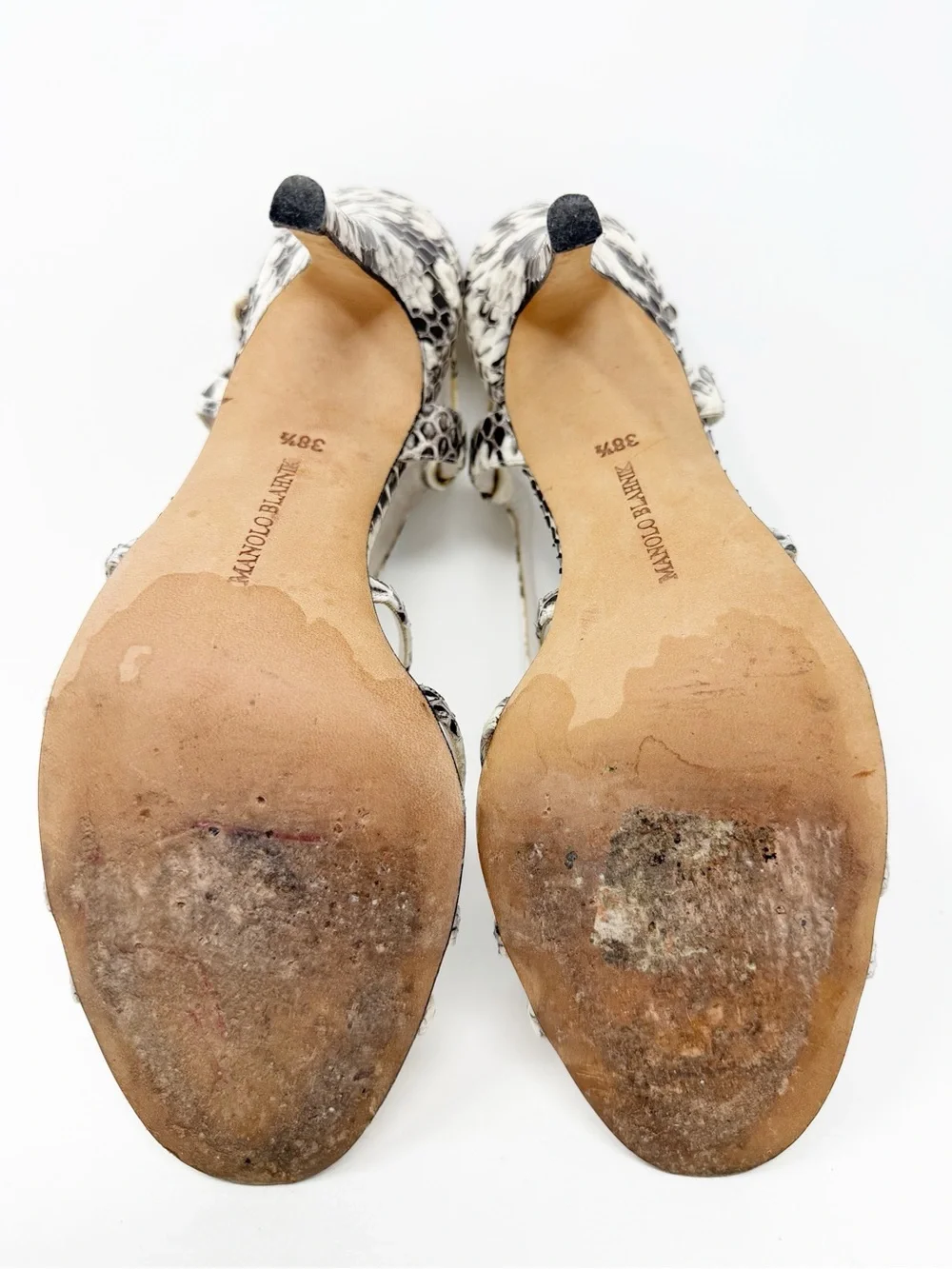 Manolo Blahnik Python Strappy Sandals Womens Size EU 38.5
